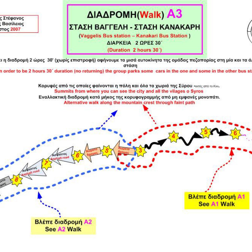 Χάρτης Α3: Στάση Βαγγέλη – Στάση Κανακάρη